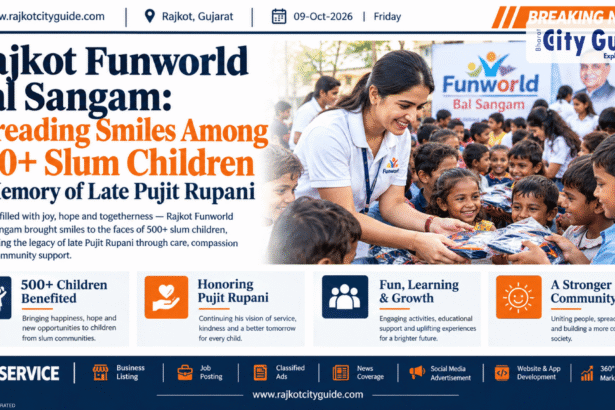 Rajkot Funworld Bal Sangam: Spreading Smiles Among 500+ Slum Children in Memory of Late Pujit Rupani
