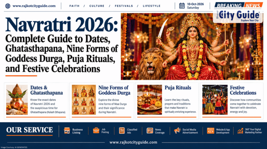 Navratri 2026: Complete Guide to Dates, Ghatasthapana, Nine Forms of Goddess Durga, Puja Rituals, and Festive Celebrations
