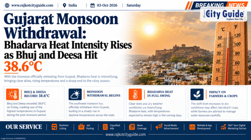 Gujarat Monsoon Withdrawal: Bhadarva Heat Intensity Rises as Bhuj and Deesa Hit 38.6°C