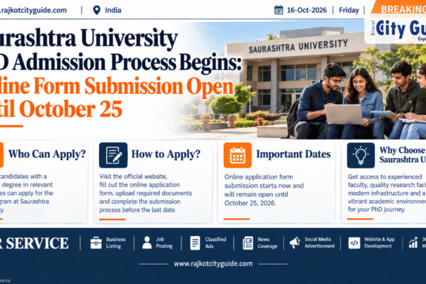 Saurashtra University PhD Admission Process Begins: Online Form Submission Open Until October 25