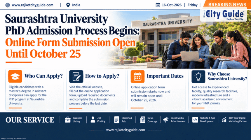 Saurashtra University PhD Admission Process Begins: Online Form Submission Open Until October 25