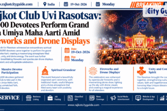 Rajkot Club Uvi Rasotsav: 10,000 Devotees Perform Grand Maa Umiya Maha Aarti Amid Fireworks and Drone Displays