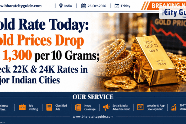Gold Rate Today: Gold Prices Drop Rs 1,300 per 10 Grams; Check 22K & 24K Rates in Major Indian Cities