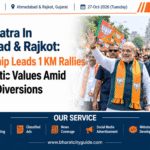 BJP Padayatra In Ahmedabad & Rajkot: Top Leadership Leads 1 KM Rallies for Democratic Values Amid City Traffic Diversions