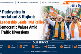 BJP Padayatra In Ahmedabad & Rajkot: Top Leadership Leads 1 KM Rallies for Democratic Values Amid City Traffic Diversions