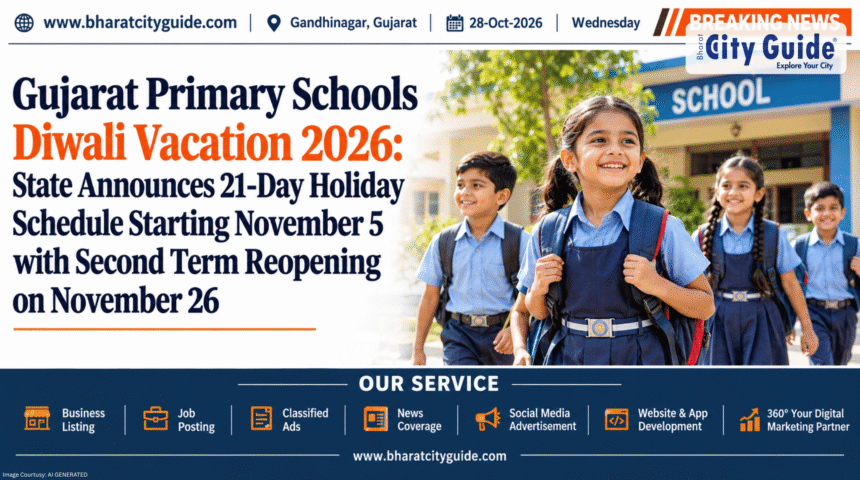 Gujarat Primary Schools Diwali Vacation 2026: State Announces 21-Day Holiday Schedule Starting November 5 with Second Term Reopening on November 26