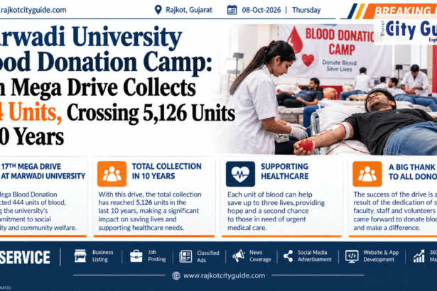 Marwadi University Blood Donation Camp: 17th Mega Drive Collects 444 Units, Crossing 5,126 Units in 10 Years