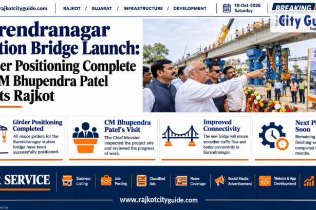 Surendranagar Station Bridge Launch: Girder Positioning Complete as CM Bhupendra Patel Visits Rajkot