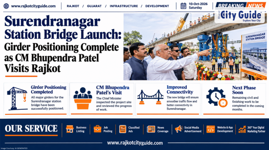 Surendranagar Station Bridge Launch: Girder Positioning Complete as CM Bhupendra Patel Visits Rajkot