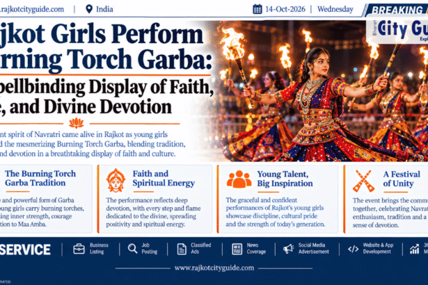 Rajkot Girls Perform Burning Torch Garba: A Spellbinding Display of Faith, Fire, and Divine Devotion
