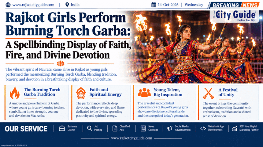 Rajkot Girls Perform Burning Torch Garba: A Spellbinding Display of Faith, Fire, and Divine Devotion