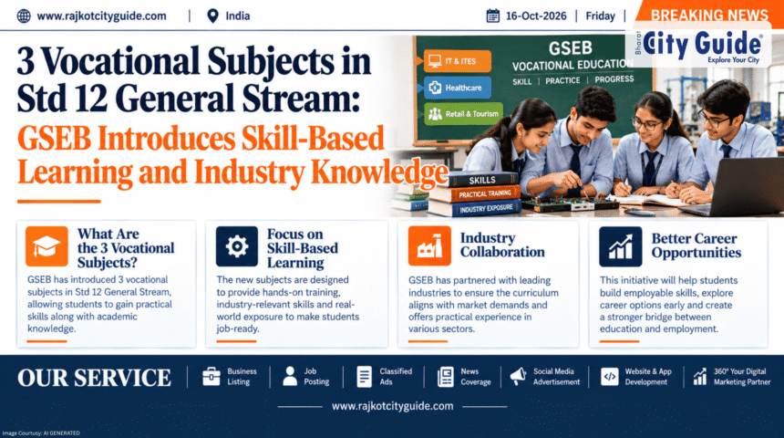 3 Vocational Subjects in Std 12 General Stream: GSEB Introduces Skill-Based Learning and Industry Knowledge