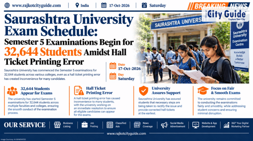 Saurashtra University Exam Schedule: Semester 5 Examinations Begin for 32,644 Students Amidst Hall Ticket Printing Error