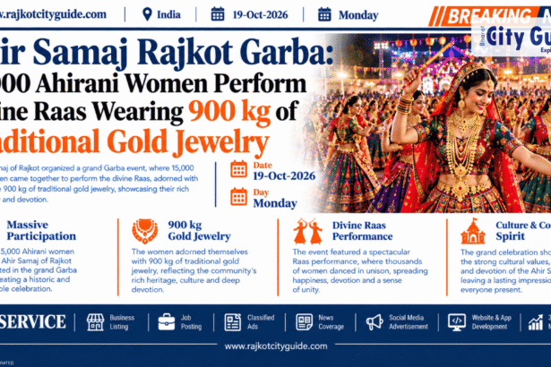 Ahir Samaj Rajkot Garba: 15,000 Ahirani Women Perform Divine Raas Wearing 900 kg of Traditional Gold Jewelry