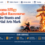 60 foot Ravana Effigy Effigy Burnt at Rajkot Racecourse: Thrilling Fire Stunts and Sword Martial Arts Mark Dussehra