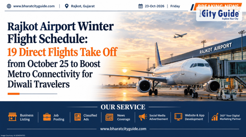 Rajkot Airport Winter Flight Schedule: 19 Direct Flights Take Off from October 25 to Boost Metro Connectivity for Diwali Travelers