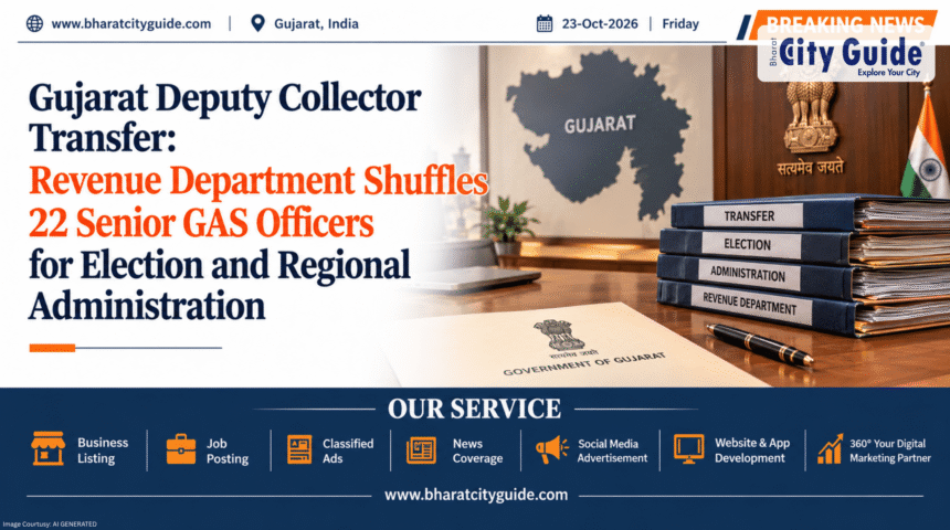 Gujarat Deputy Collector Transfer: Revenue Department Shuffles 22 Senior GAS Officers for Election and Regional Administration