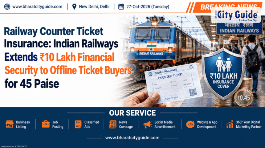 Railway Counter Ticket Insurance: Indian Railways Extends ₹10 Lakh Financial Security to Offline Ticket Buyers for 45 Paise