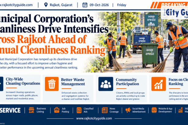 Municipal Corporation's Cleanliness Drive Intensifies Across Rajkot Ahead of Annual Cleanliness Ranking