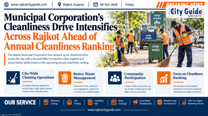 Municipal Corporation's Cleanliness Drive Intensifies Across Rajkot Ahead of Annual Cleanliness Ranking