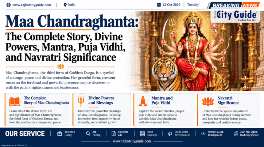 Maa Chandraghanta: The Complete Story, Divine Powers, Mantra, Puja Vidhi, and Navratri Significance