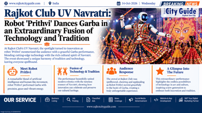 Rajkot Club UV Navratri: Robot 'Prithvi' Dances Garba in an Extraordinary Fusion of Technology and Tradition