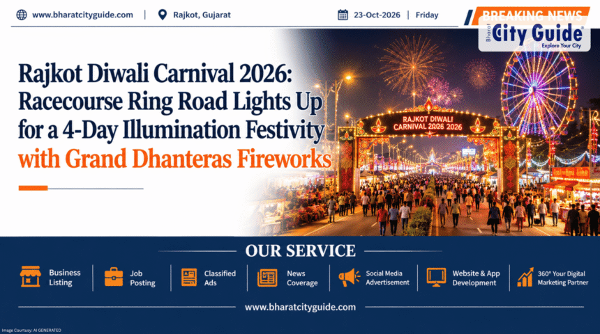 Rajkot Diwali Carnival 2026: Racecourse Ring Road Lights Up for a 4-Day Illumination Festivity with Grand Dhanteras Fireworks